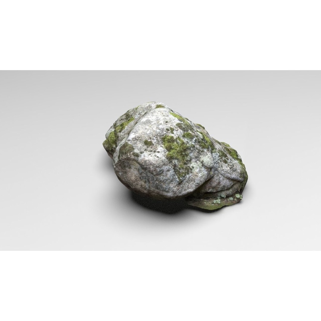 Moss Rock 3D Model – Low Poly Nature Asset, FBX, OBJ, Blender - View 8