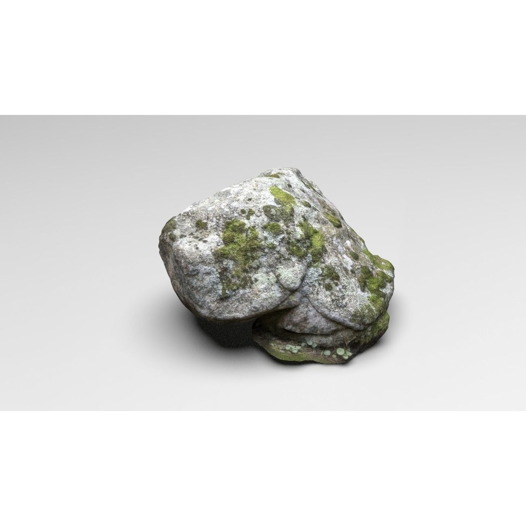 Moss Rock 3D Model – Low Poly Nature Asset, FBX, OBJ, Blender - View 9