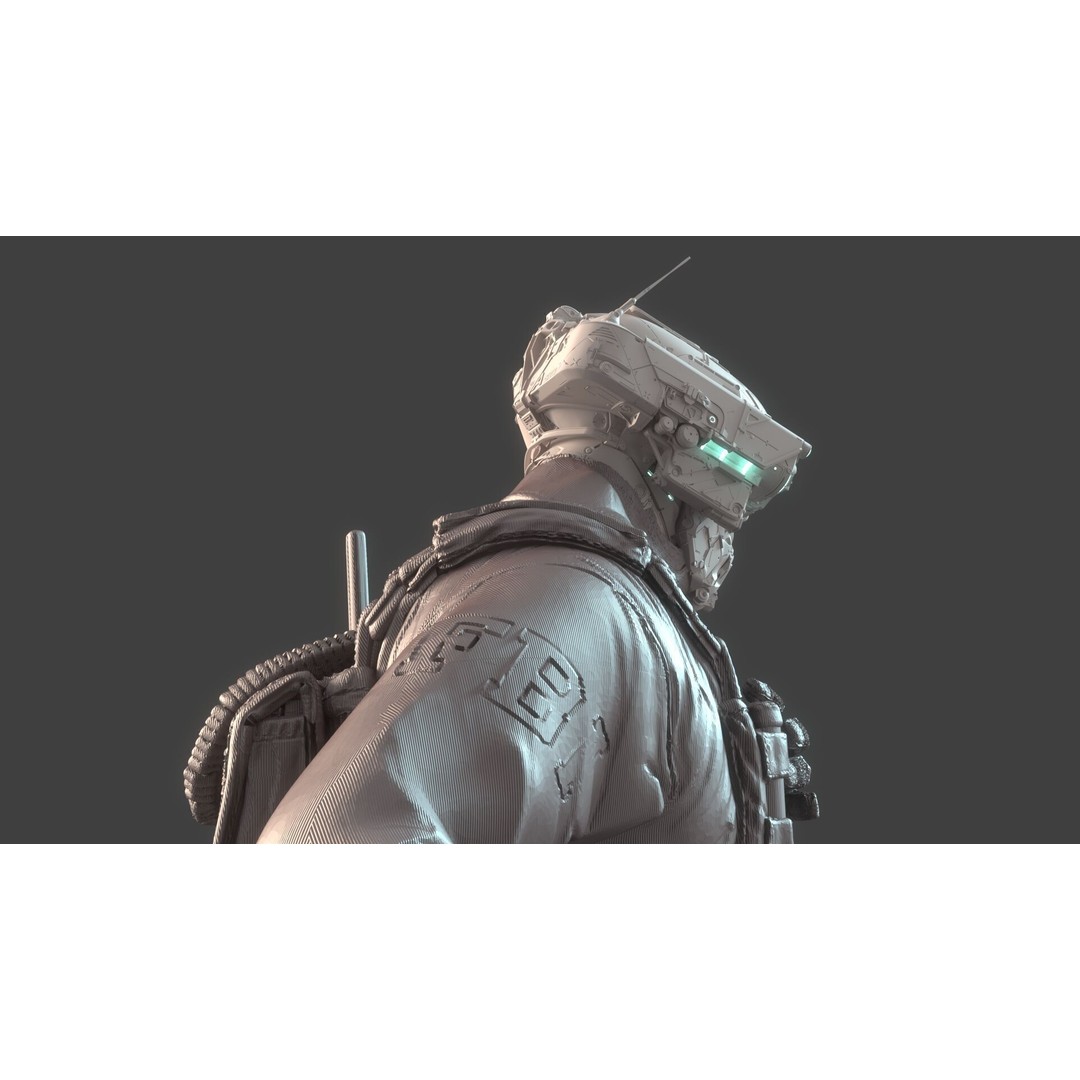 Mechanical Warrior 3D Model – High Poly Cyborg for 3D Printing, OBJ, FBX - View 15