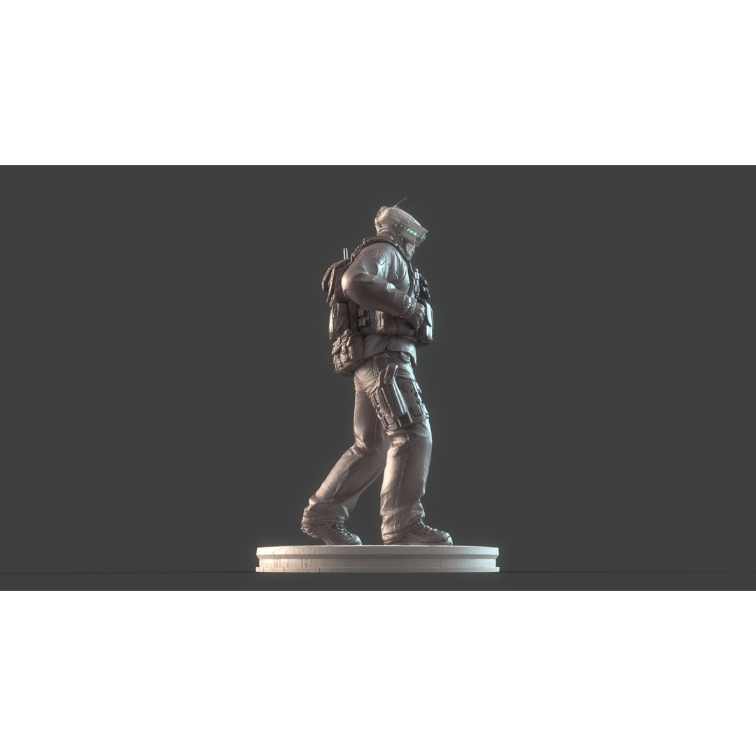 Mechanical Warrior 3D Model – High Poly Cyborg for 3D Printing, OBJ, FBX - View 19