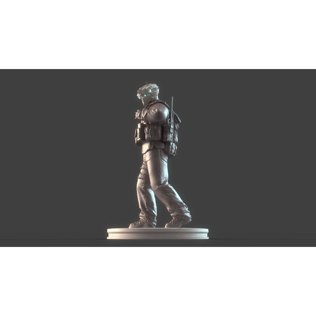 Mechanical Warrior 3D Model – High Poly Cyborg for 3D Printing, OBJ, FBX - View 22