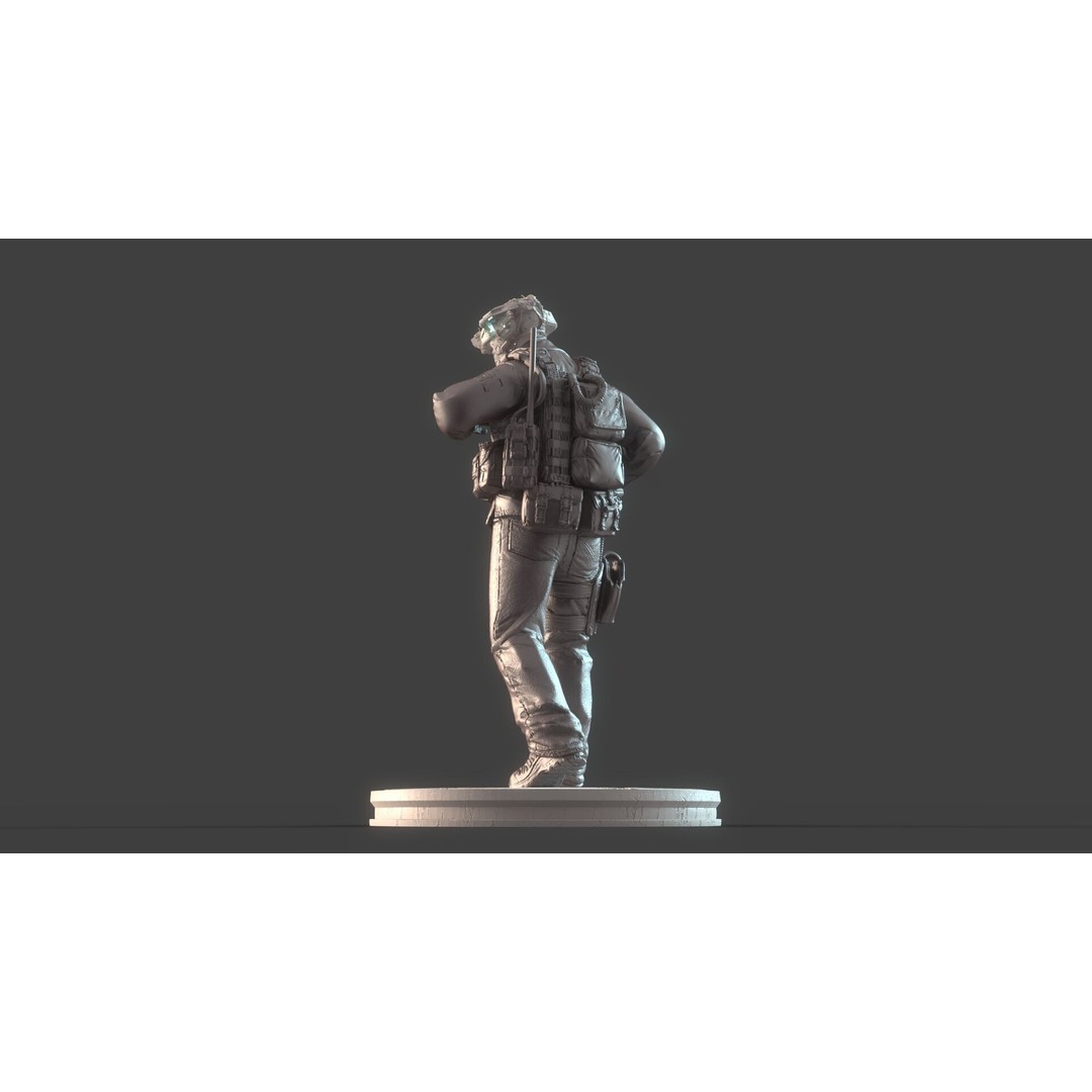 Mechanical Warrior 3D Model – High Poly Cyborg for 3D Printing, OBJ, FBX - View 23