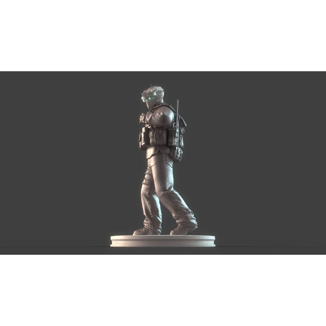 Mechanical Warrior 3D Model – High Poly Cyborg for 3D Printing, OBJ, FBX - View 28