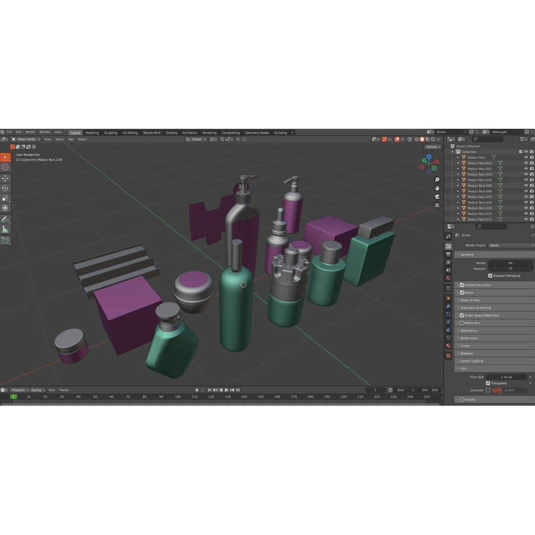 15 Bottles 3D Model – High Poly Product Pack, FBX, Blender - View 10