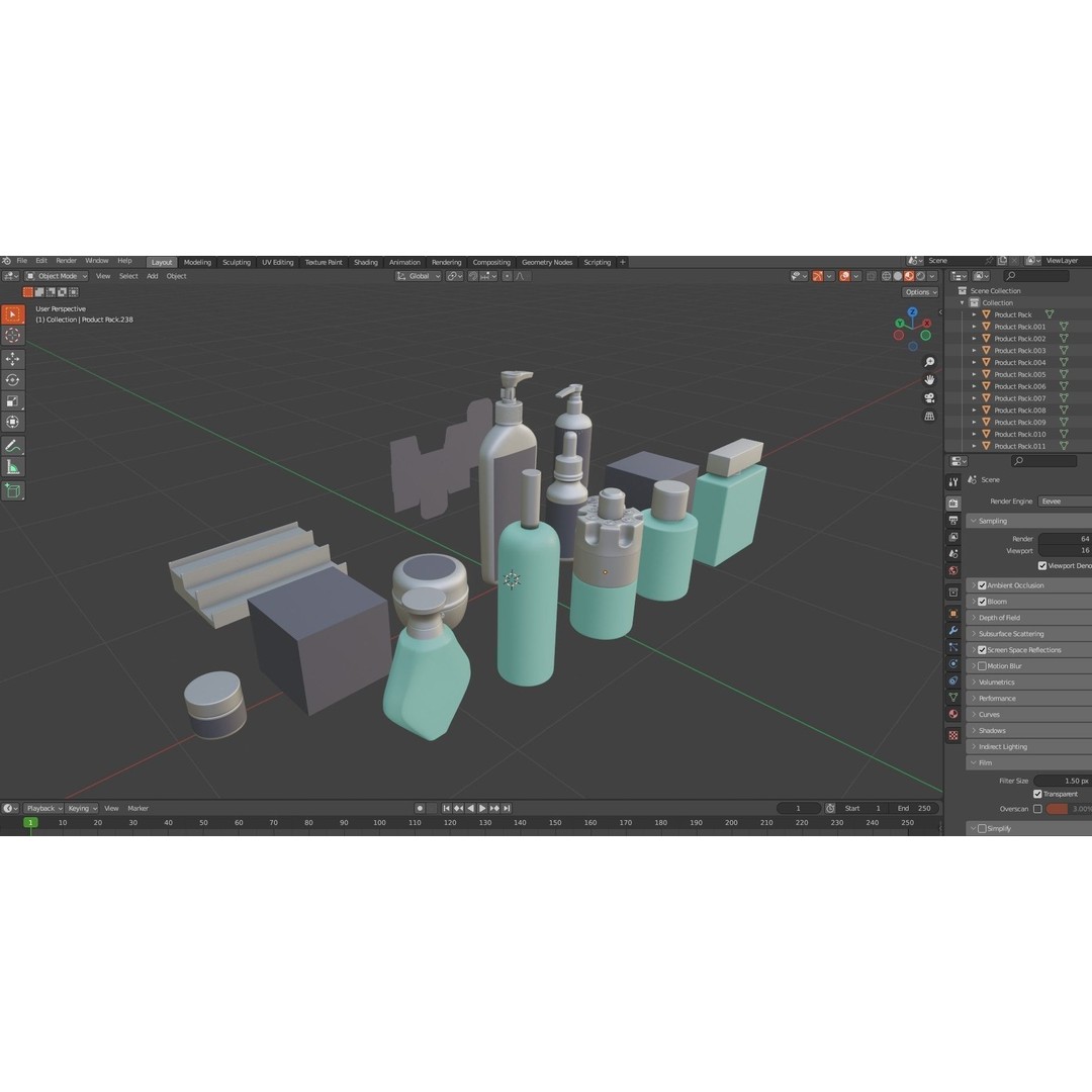 15 Bottles 3D Model – High Poly Product Pack, FBX, Blender - View 11