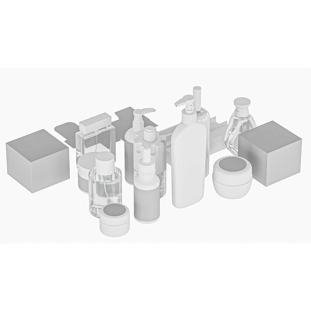 15 Bottles 3D Model – High Poly Product Pack, FBX, Blender - View 3