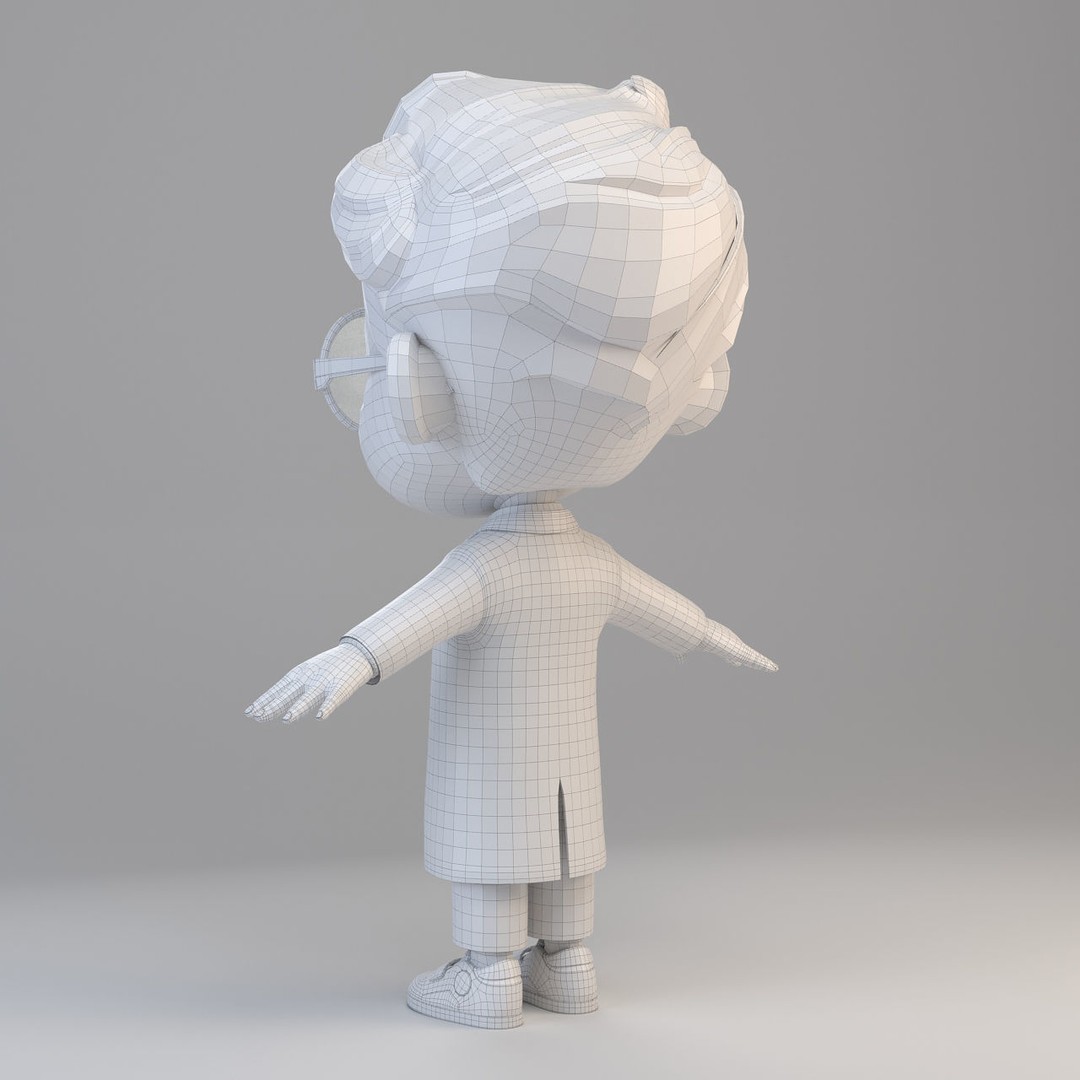 Cartoon Scientist Boy 3D Model – High Detailed Character with UV Mapping - View 9