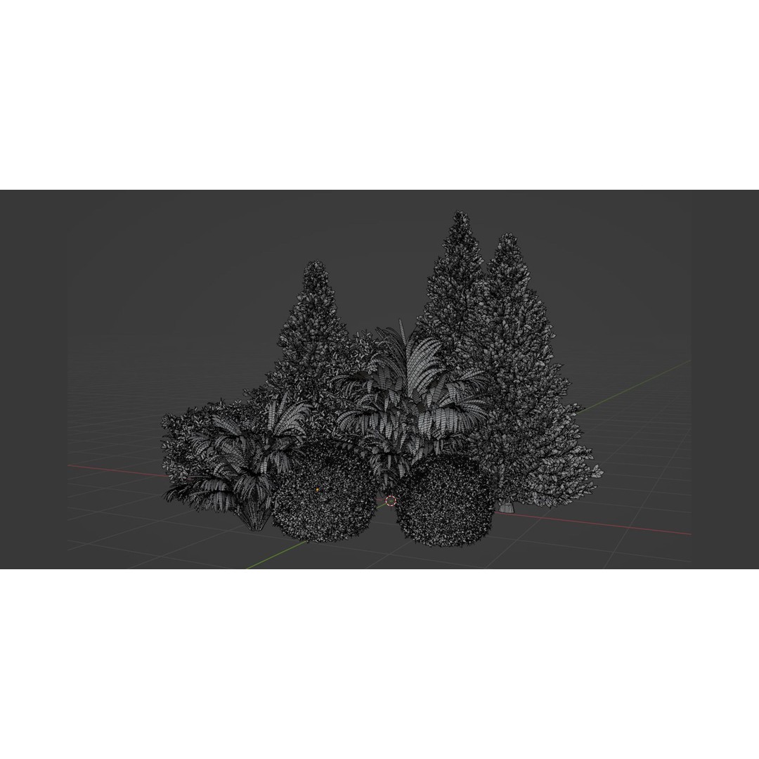 Garden Collection 3D Model – PBR Landscape Asset, Blender, FBX, OBJ