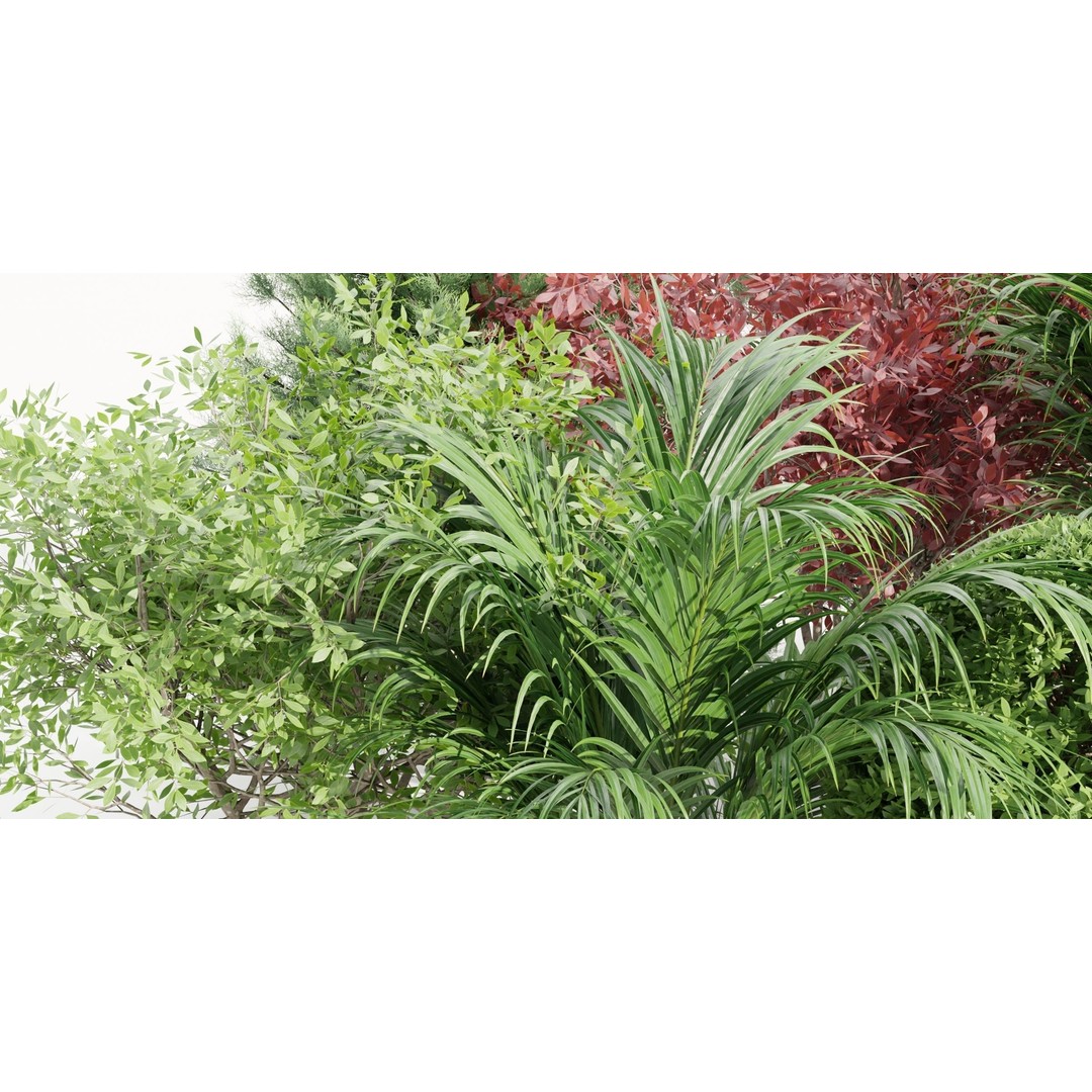 Garden Collection 3D Model – PBR Landscape Asset, Blender, FBX, OBJ - View 4