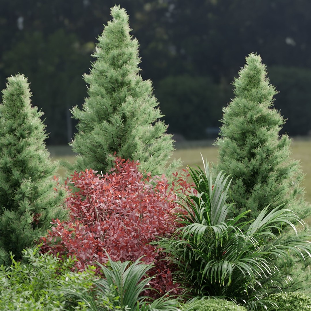 Garden Collection 3D Model – PBR Landscape Asset, Blender, FBX, OBJ - View 6