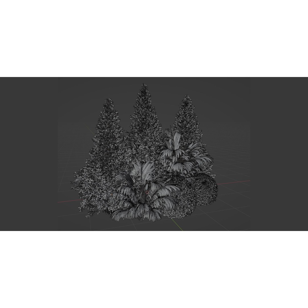 Garden Collection 3D Model – PBR Landscape Asset, Blender, FBX, OBJ - View 7