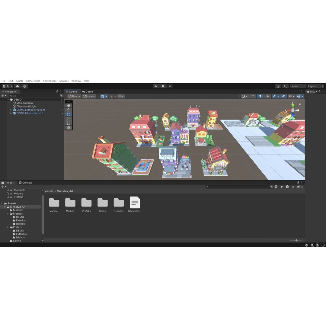 Cartoon City Islands Exteriors 2 3D Model – Low Poly Game Asset, FBX