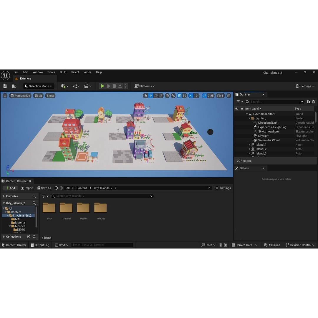 Cartoon City Islands Exteriors 2 3D Model – Low Poly Game Asset, FBX - View 18