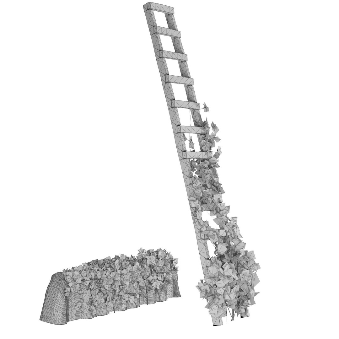 Vine Climber Plant on Ladder 3D Model – Low Poly, Rigged, Game Ready - View 8