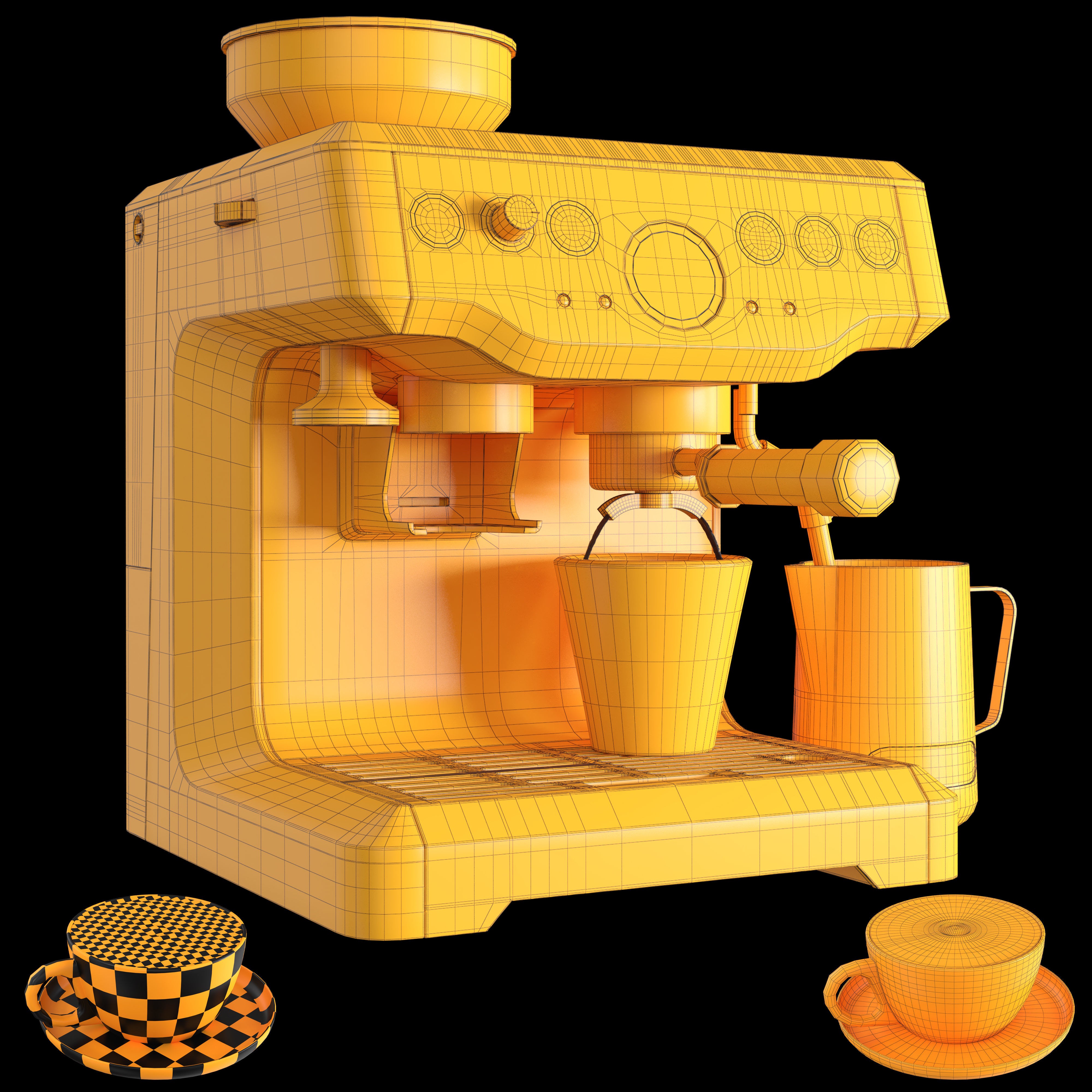 Sage Espresso Machine - Low-Poly Game-Ready 3D Model - View 12