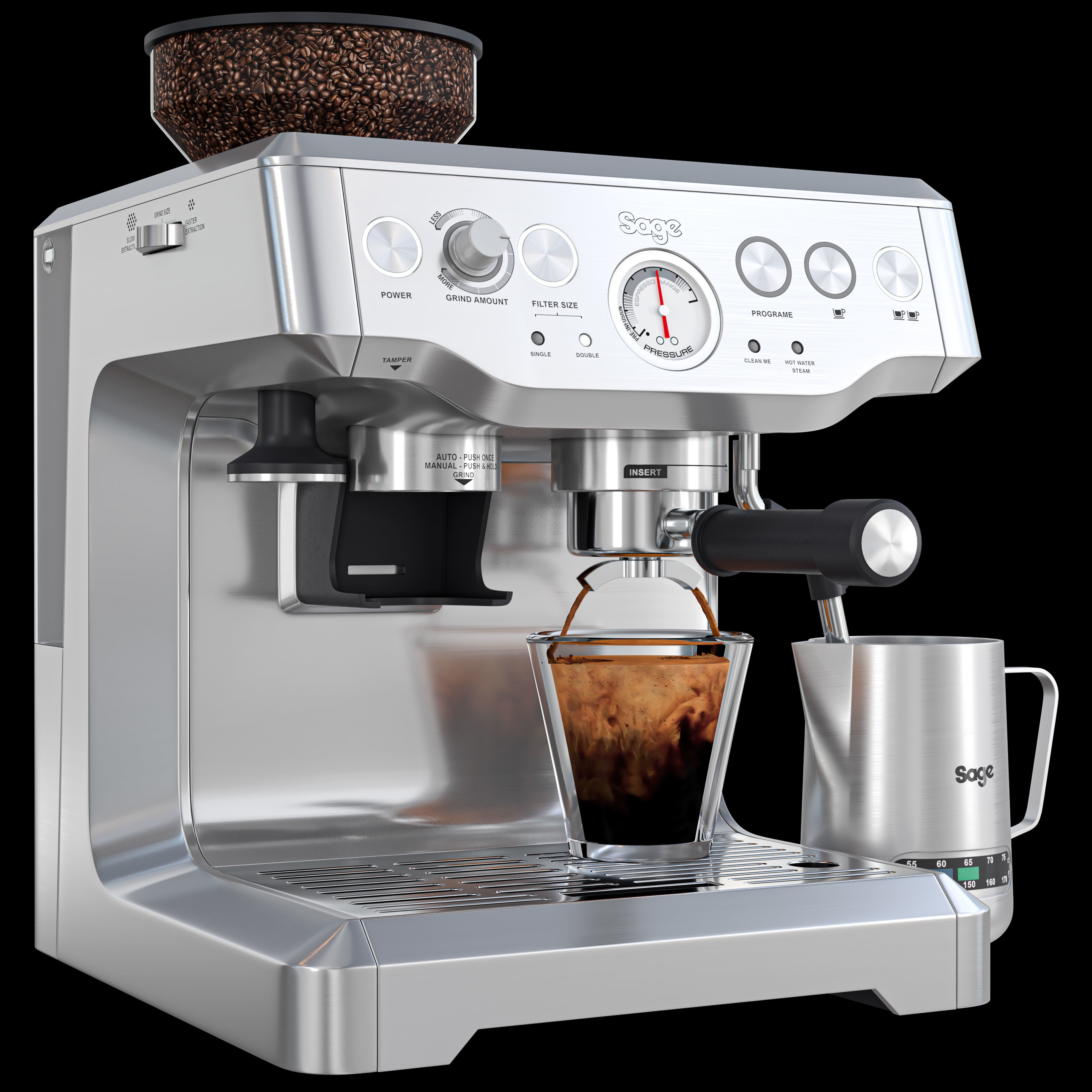 Sage Espresso Machine - Low-Poly Game-Ready 3D Model - View 5