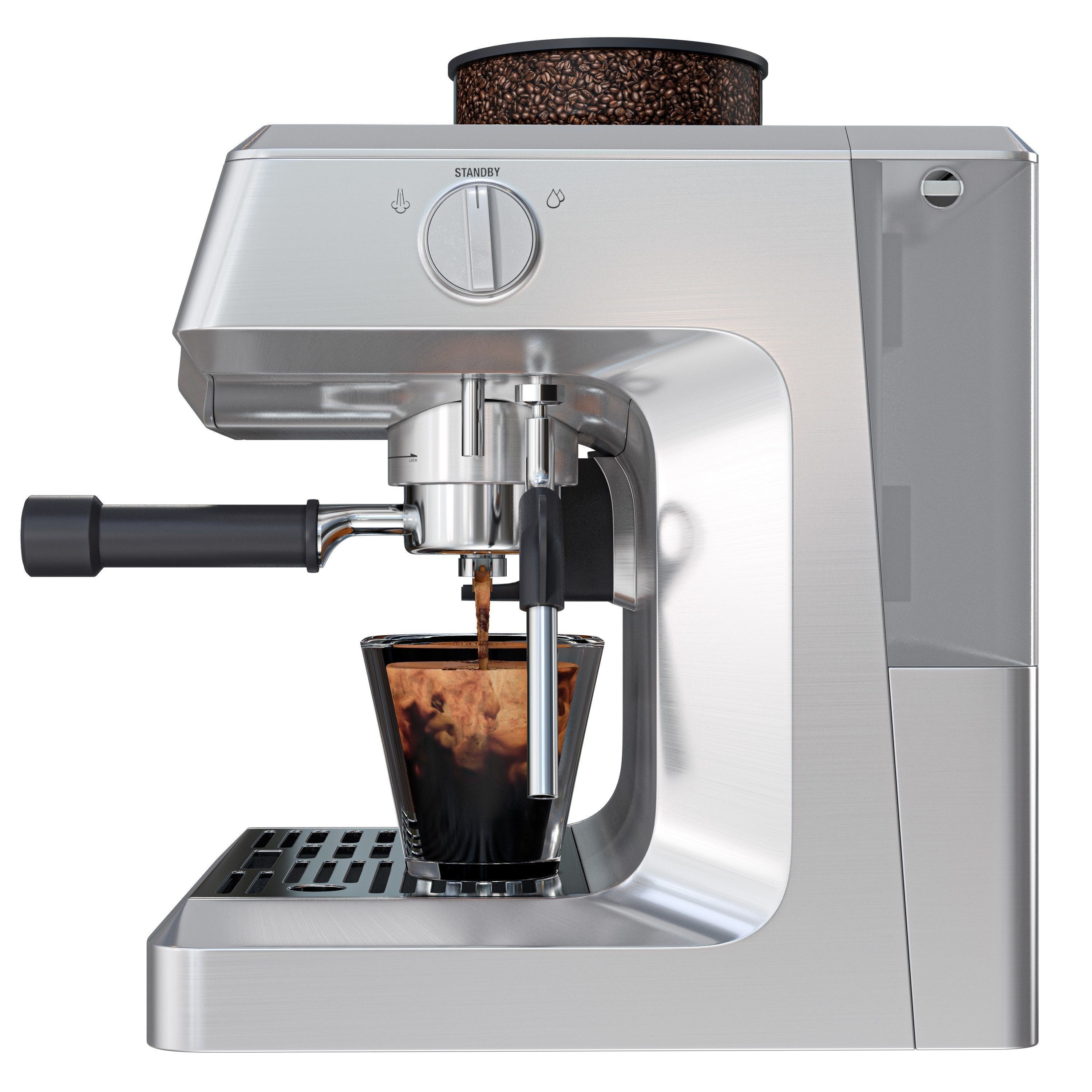 Sage Espresso Machine - Low-Poly Game-Ready 3D Model - View 9