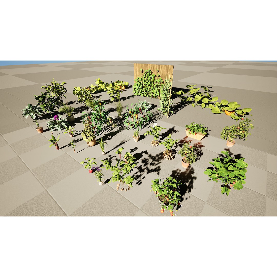 Vegetable Plant 3D Model – Low Poly Game Ready Asset, FBX, PBR - View 28