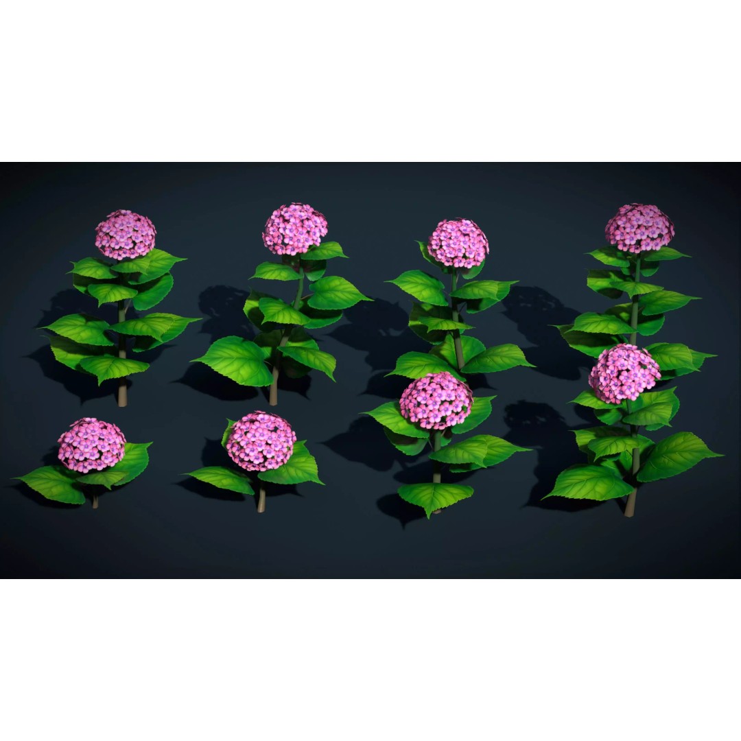 Sylora Bloomscape 3D Model – Low Poly Flower Pack, FBX & PBR Textures - View 3