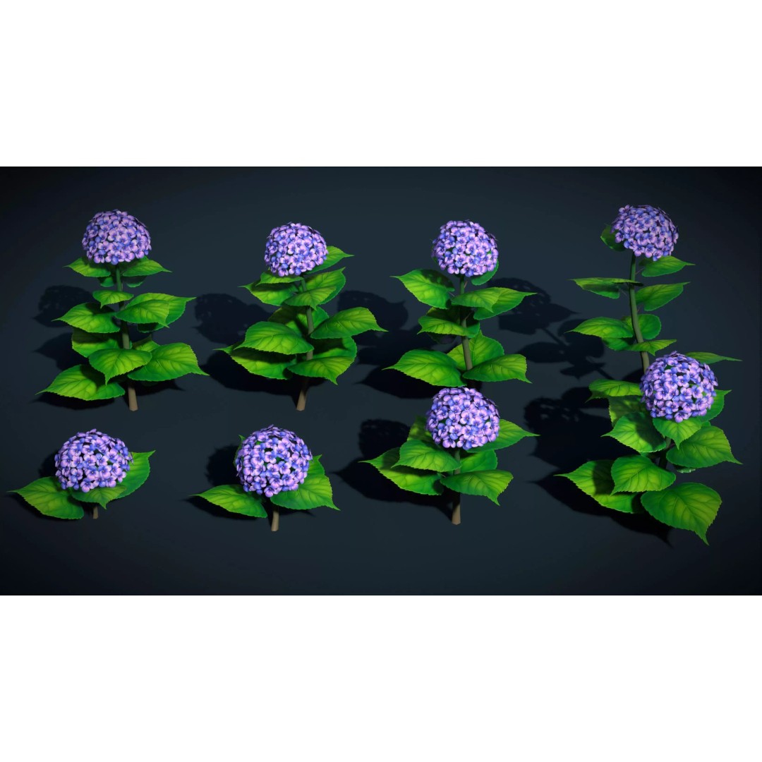 Sylora Bloomscape 3D Model – Low Poly Flower Pack, FBX & PBR Textures - View 4