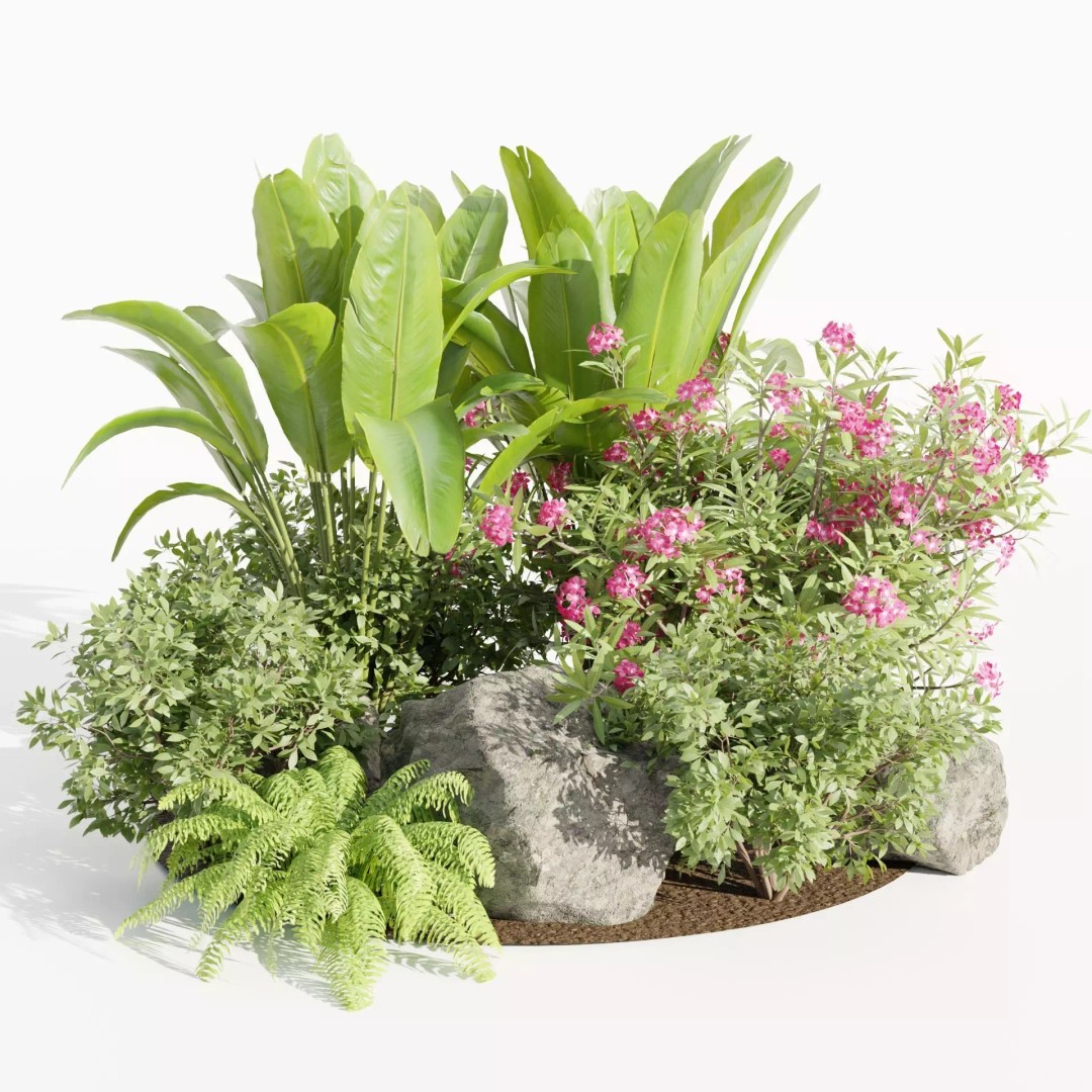 Outdoor Garden Plants Collection 3D Model – Blender, PBR Textures, Game Ready - View 2
