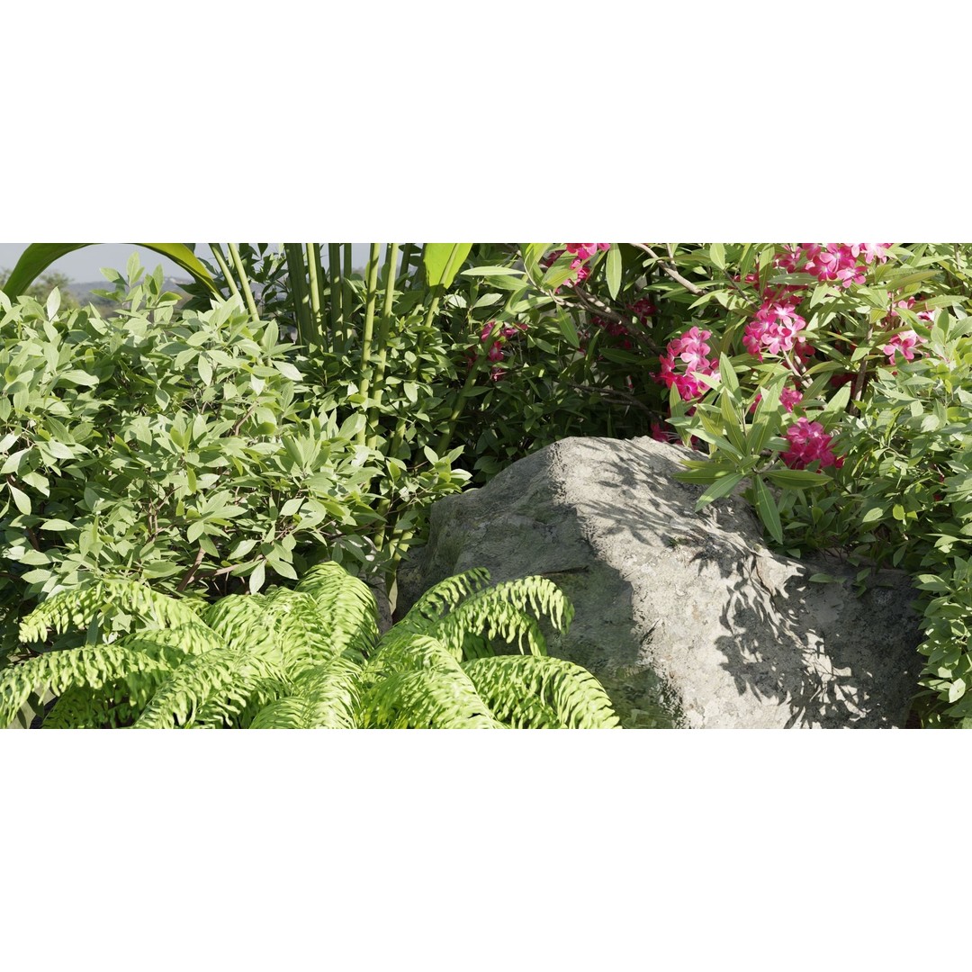 Outdoor Garden Plants Collection 3D Model – Blender, PBR Textures, Game Ready - View 5