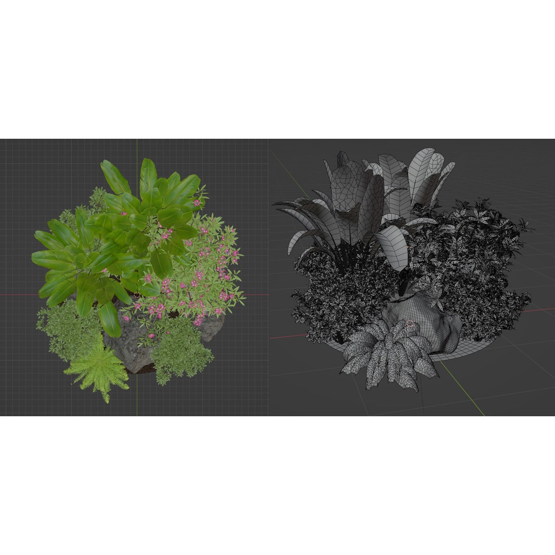 Outdoor Garden Plants Collection 3D Model – Blender, PBR Textures, Game Ready - View 8