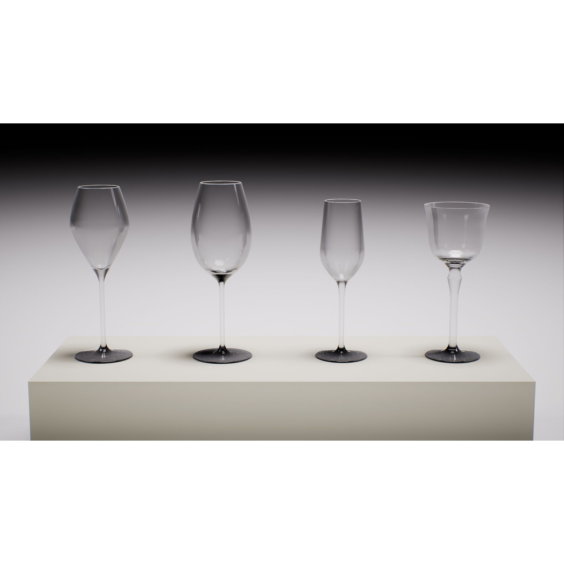 Wine Glassware Pack - Low-Poly Game-Ready 3D Model