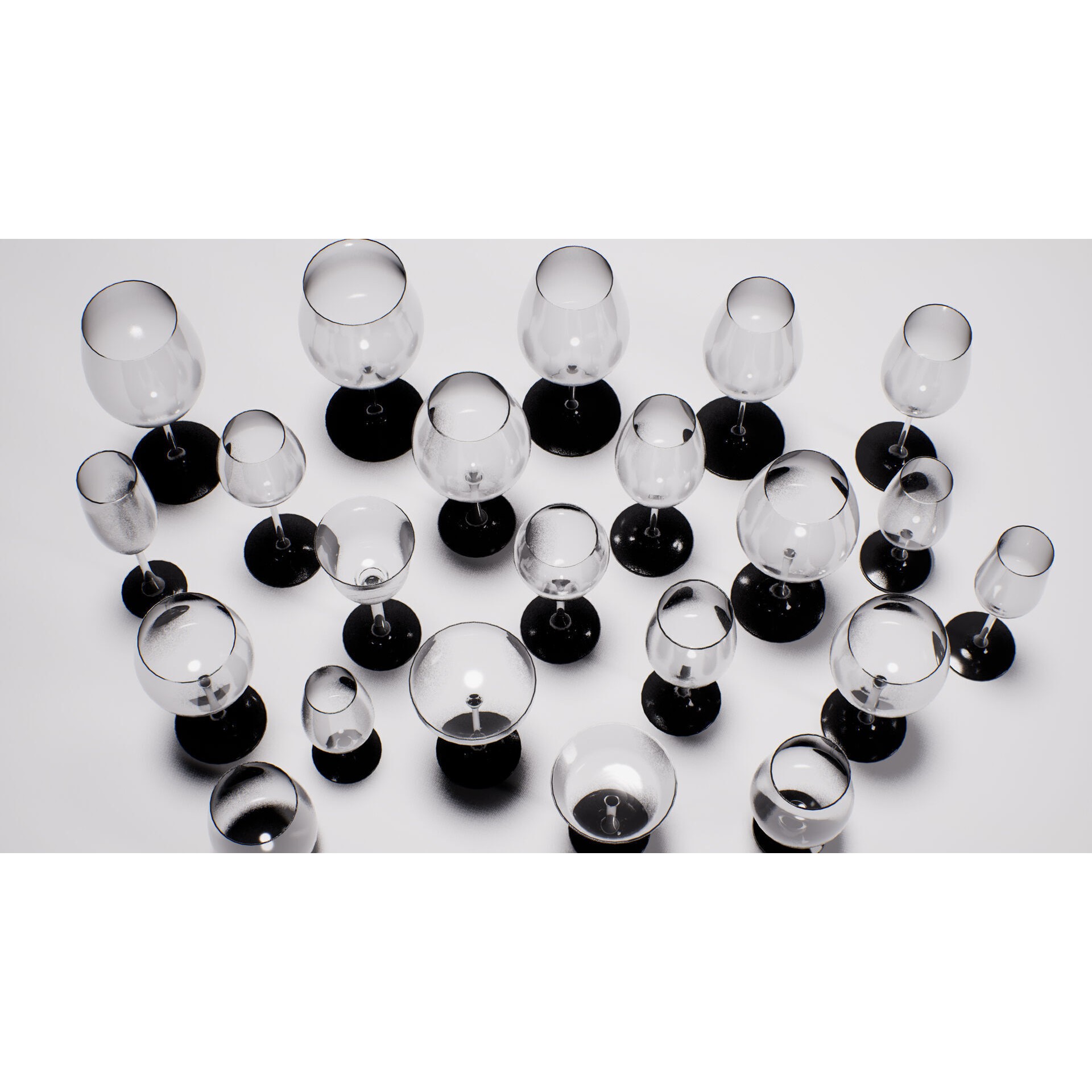 Wine Glassware Pack - Low-Poly Game-Ready 3D Model - View 4