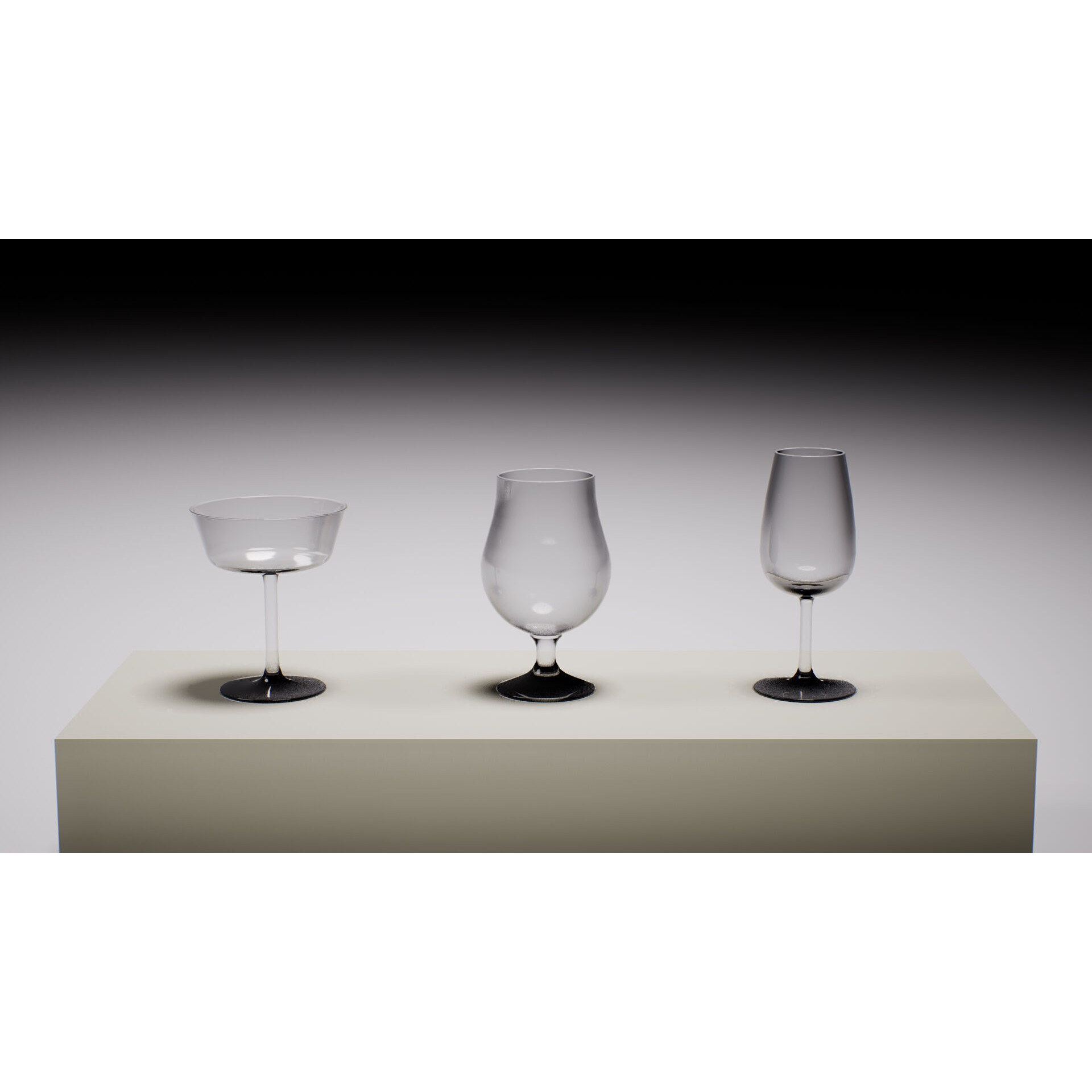 Wine Glassware Pack - Low-Poly Game-Ready 3D Model - View 5