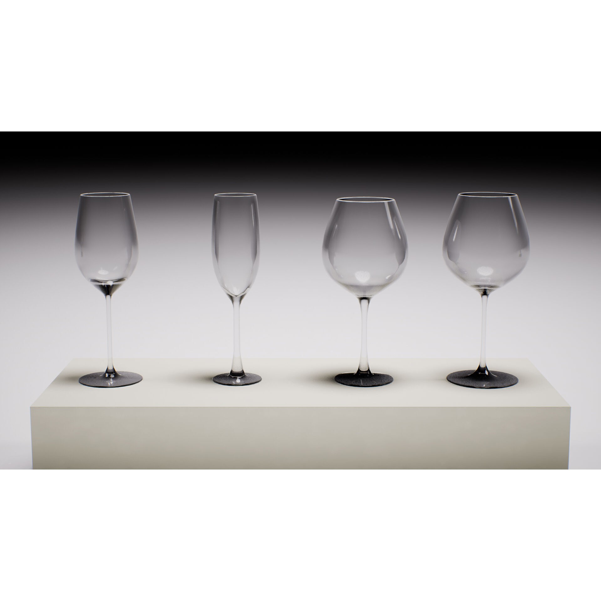 Wine Glassware Pack - Low-Poly Game-Ready 3D Model - View 9