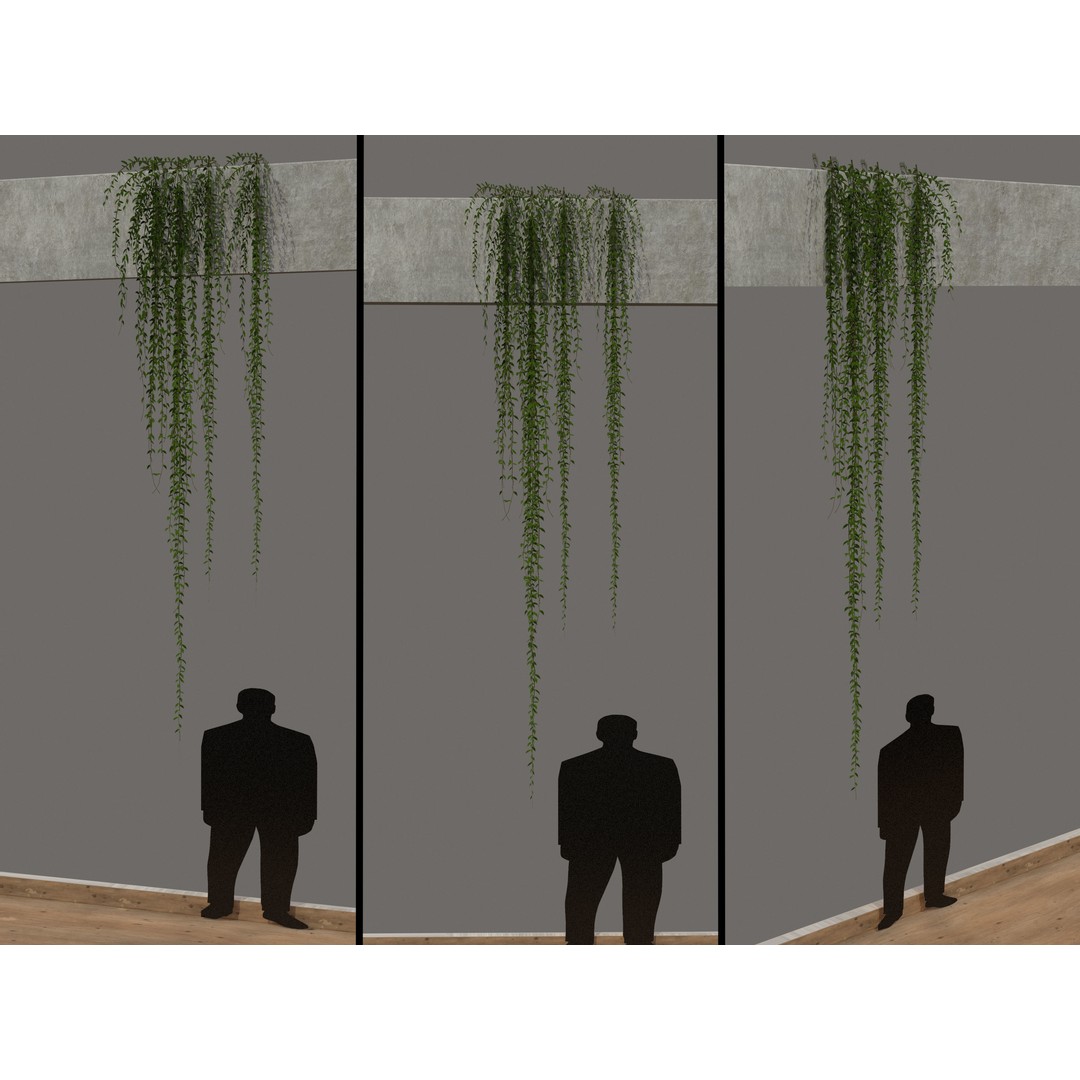 Curtain Creeper Plants 3D Model – Low Poly Vegetation for Games, FBX - View 6