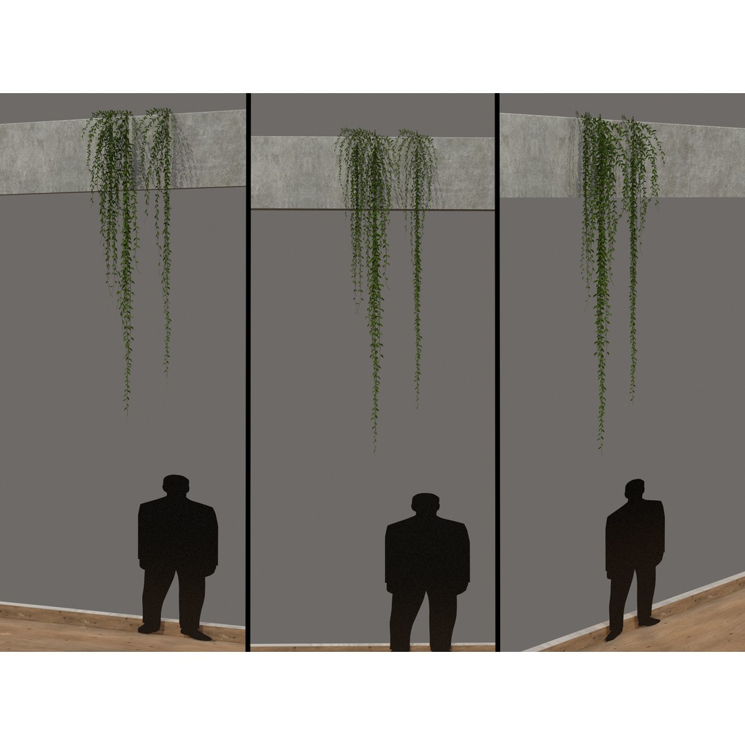 Curtain Creeper Plants 3D Model – Low Poly Vegetation for Games, FBX - View 7