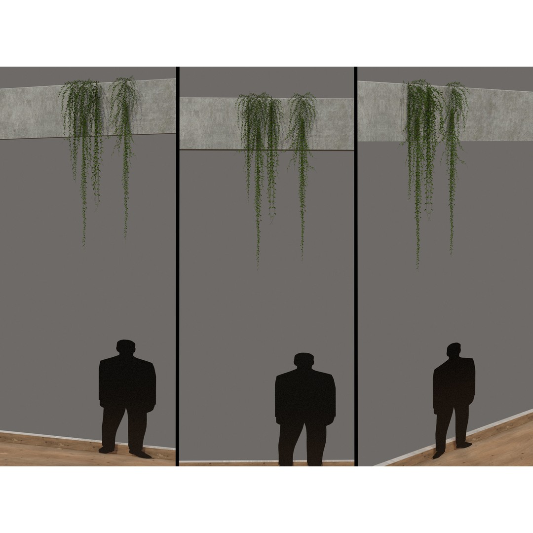 Curtain Creeper Plants 3D Model – Low Poly Vegetation for Games, FBX - View 8