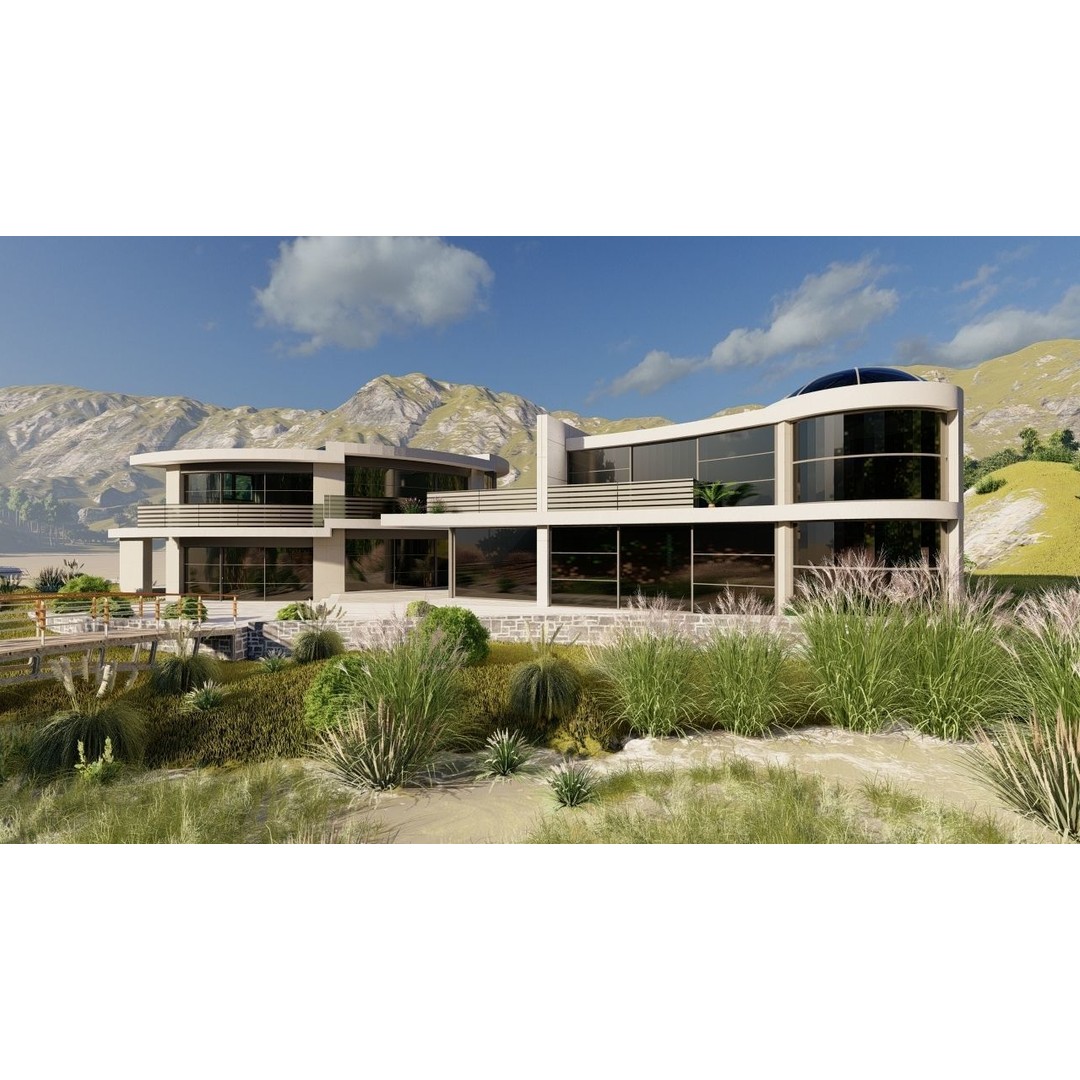 Modern Villa 3D Model – High-Quality Architectural Asset for Archviz - View 3