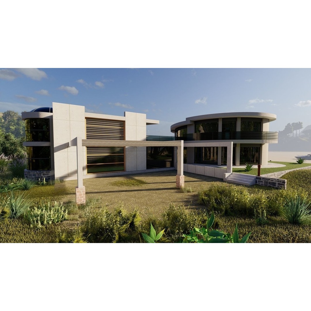 Modern Villa 3D Model – High-Quality Architectural Asset for Archviz - View 4