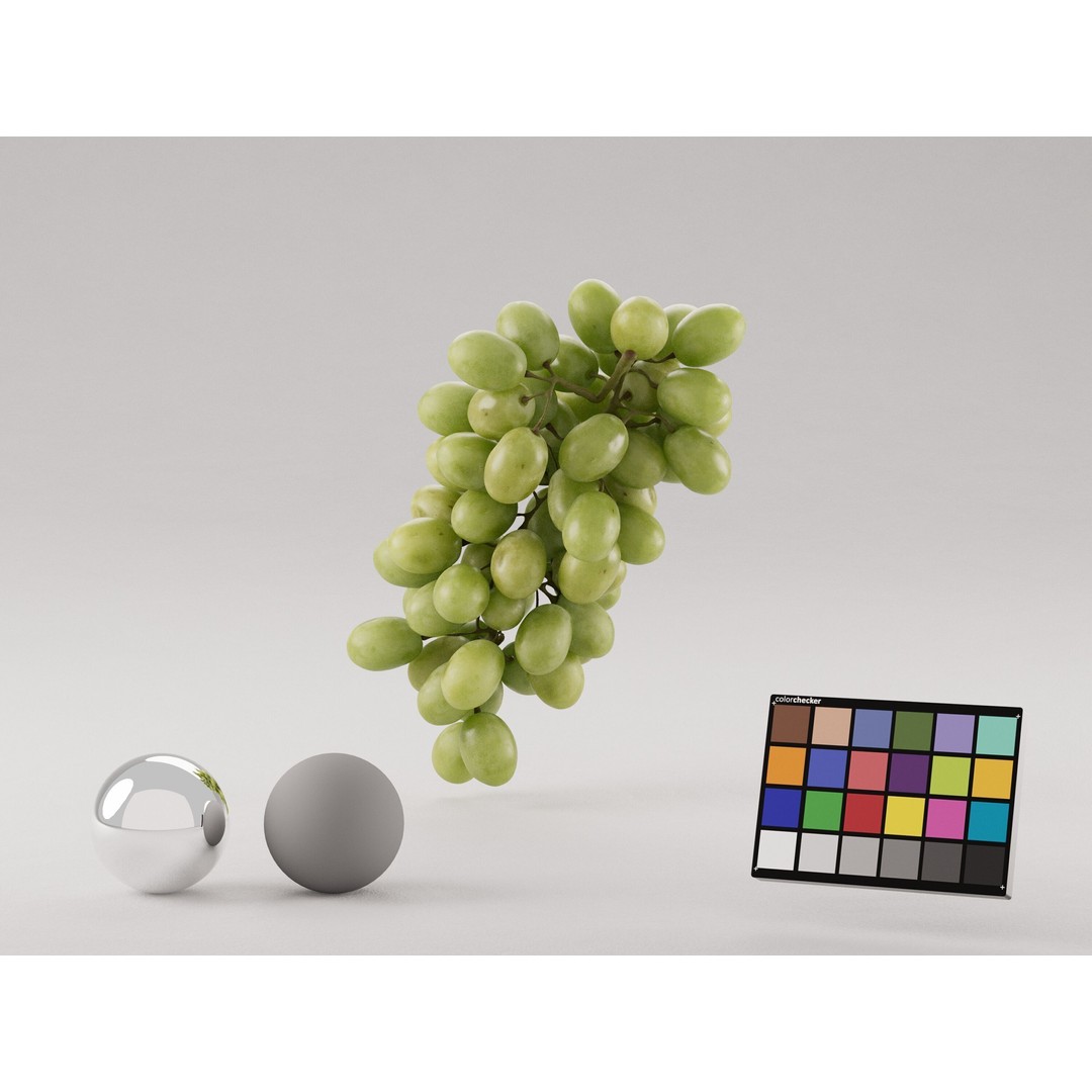 Realistic Green Grapes 3D Model – Photogrammetry Asset, FBX, OBJ, PBR - View 4