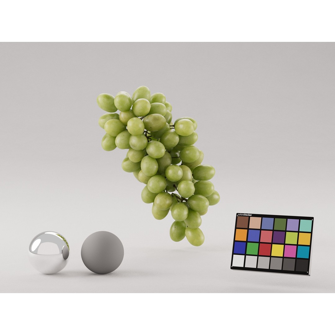 Realistic Green Grapes 3D Model – Photogrammetry Asset, FBX, OBJ, PBR - View 5