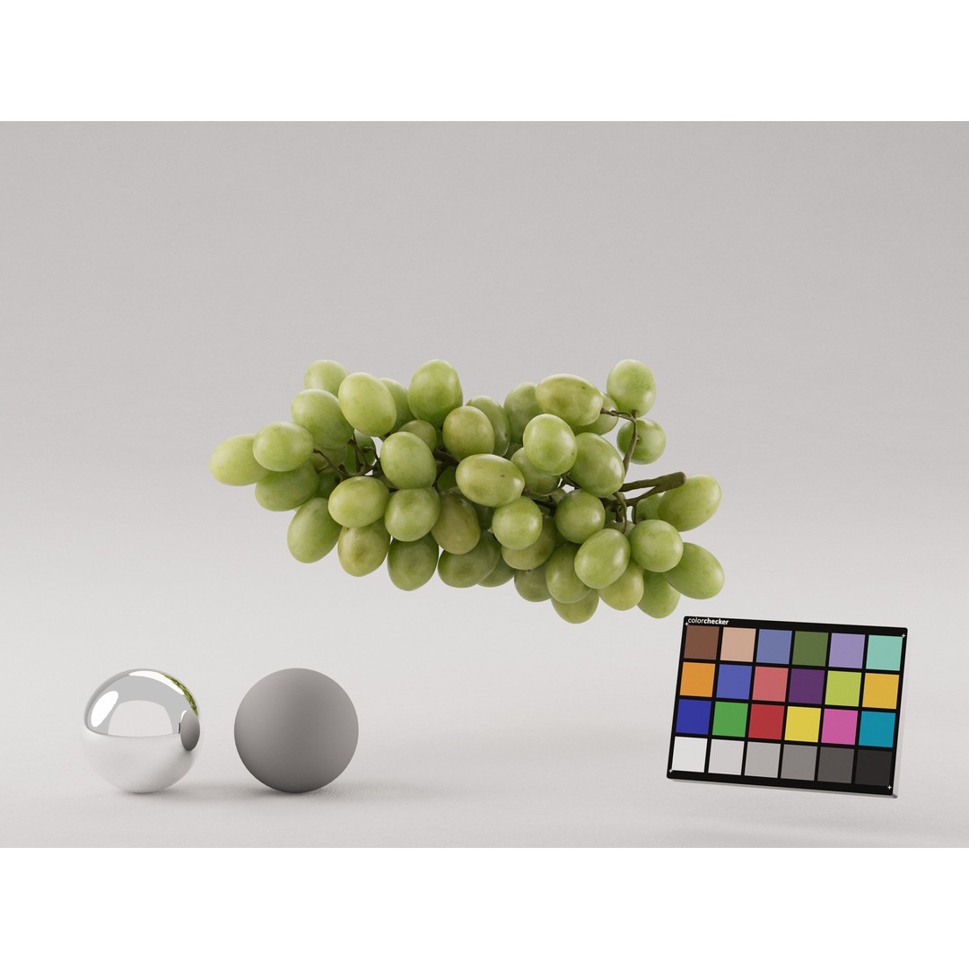 Realistic Green Grapes 3D Model – Photogrammetry Asset, FBX, OBJ, PBR - View 6