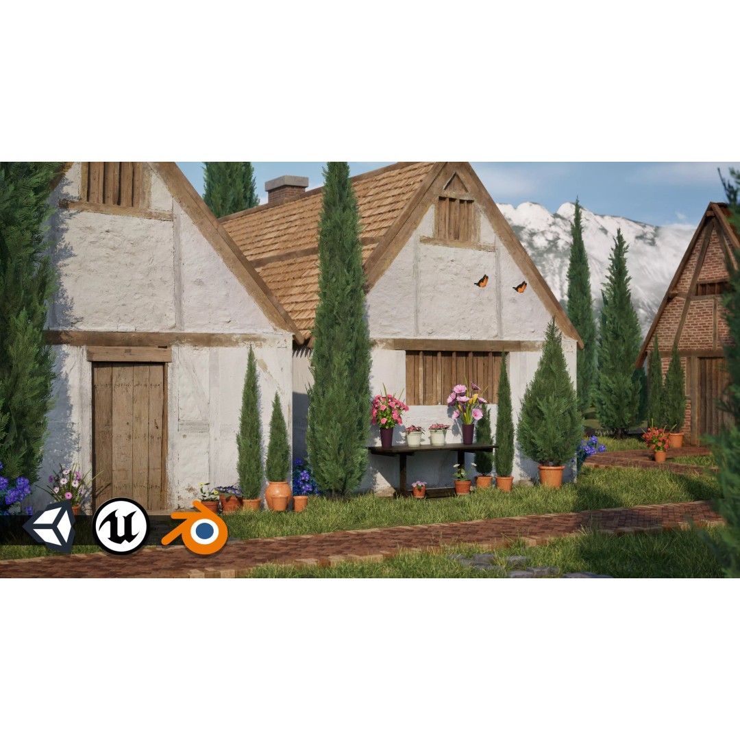 Italian Cypress 3D Model – Low Poly Game Asset, PBR, FBX, Unity - View 2