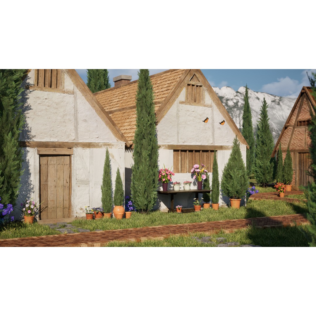 Italian Cypress 3D Model – Low Poly Game Asset, PBR, FBX, Unity - View 3