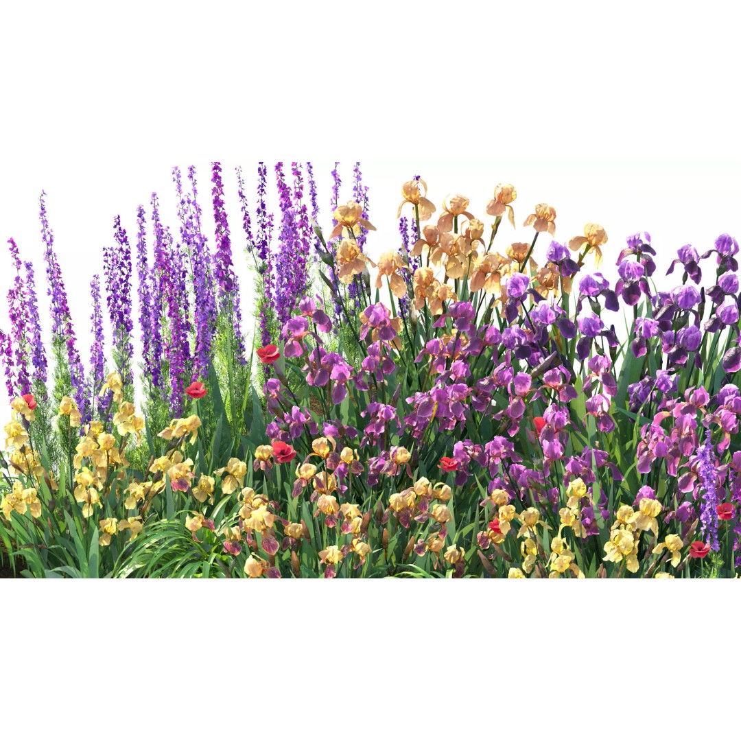 Flower Bed 3D Model – Rectangular Garden Asset with PBR Textures - View 4