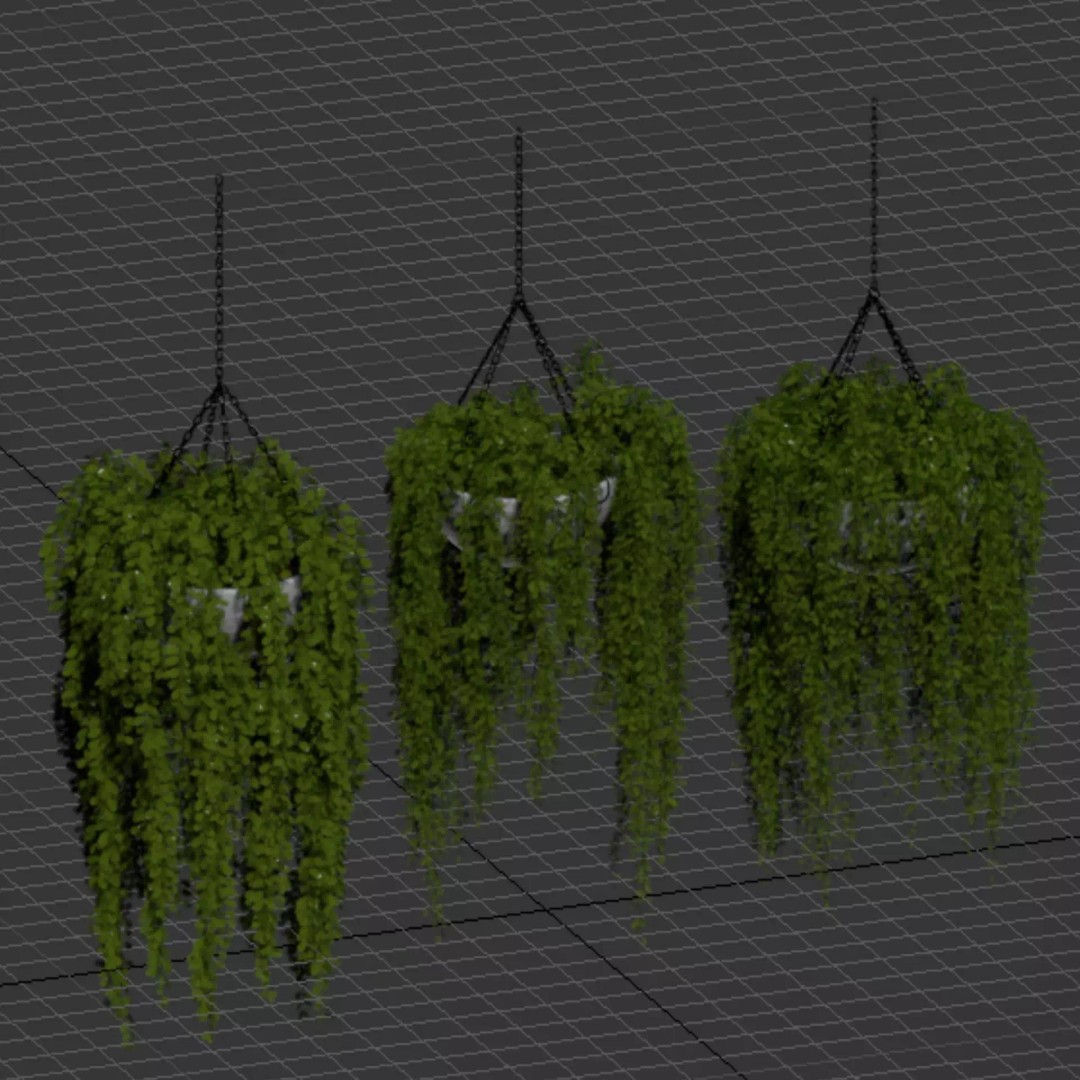 Hanging Plants 3D Model – Realistic Indoor & Outdoor Decor, FBX