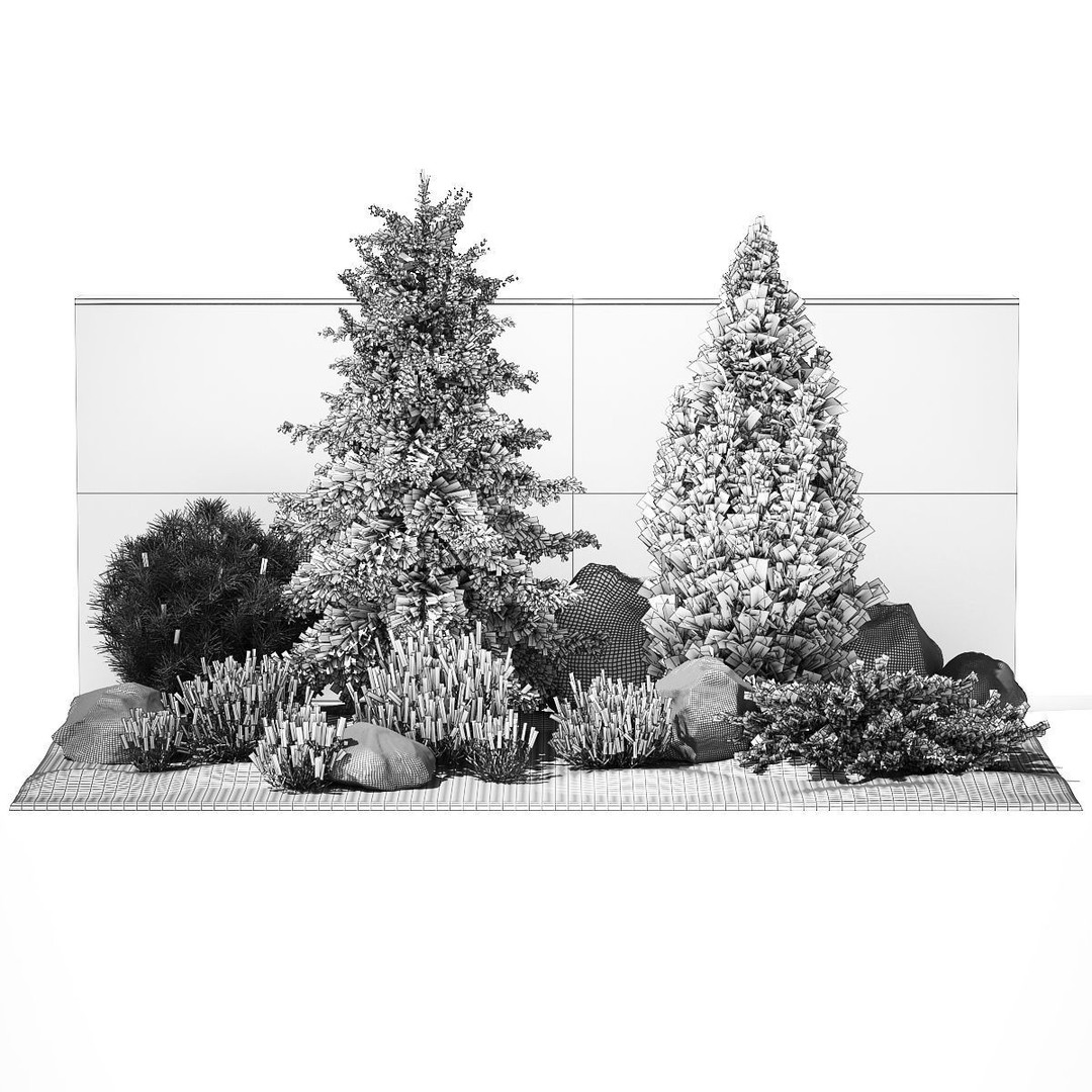 Lavender Cypress Spruce Juniper 3D Model – Decorative Landscape Asset, FBX