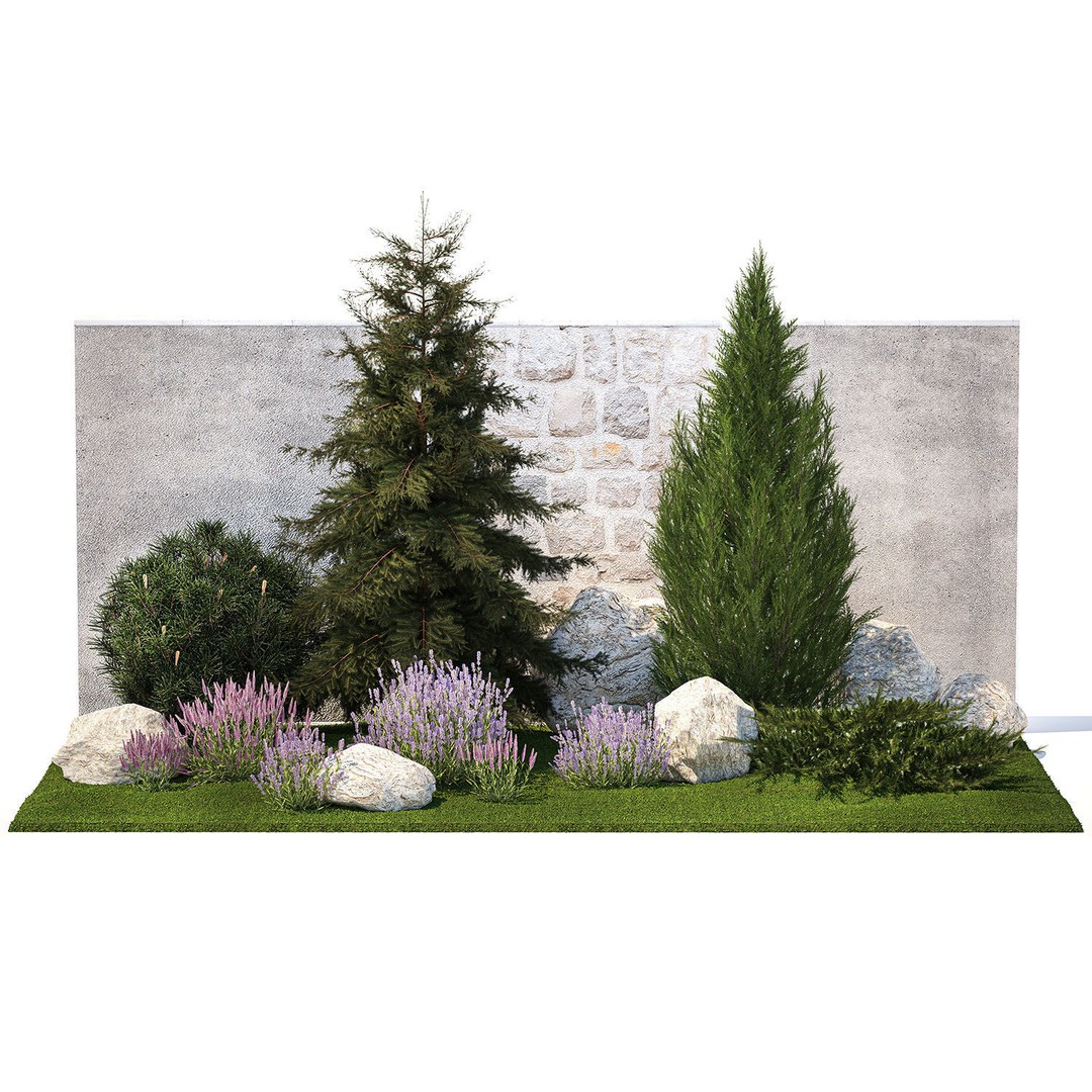 Lavender Cypress Spruce Juniper 3D Model – Decorative Landscape Asset, FBX - View 9