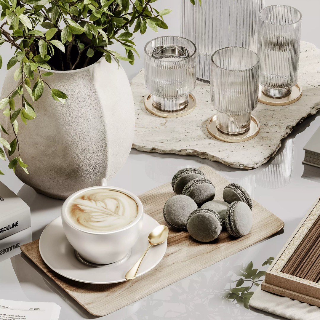 Decorative Set 3D Model – Contemporary Home Décor, Vray & Corona Formats - View 4