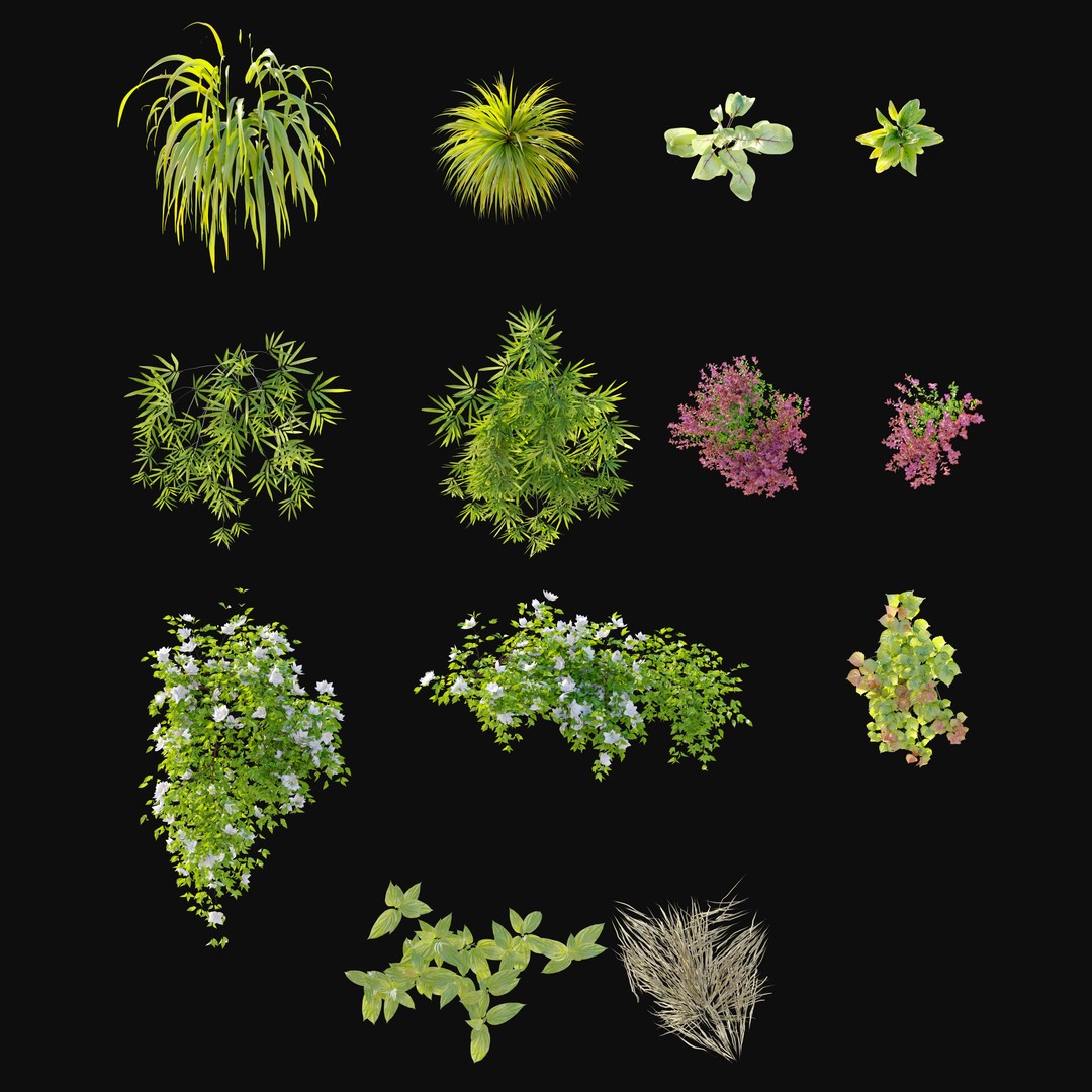 Vertical Garden Plants 3D Model – Realistic Green Wall Asset, FBX - View 4