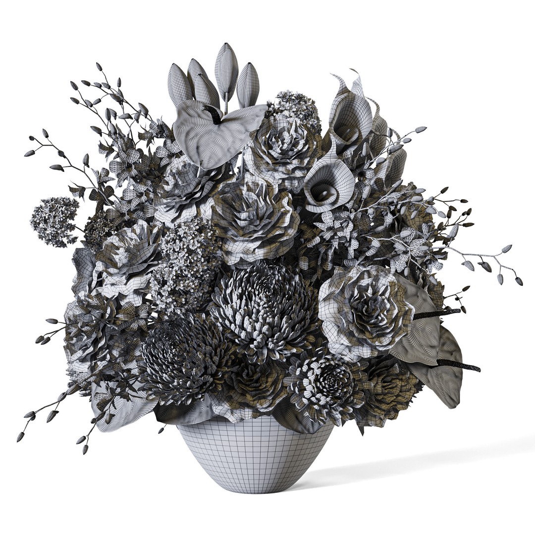 Flower Set 107 3D Model – Pure Botanical Charm, FBX & OBJ Formats