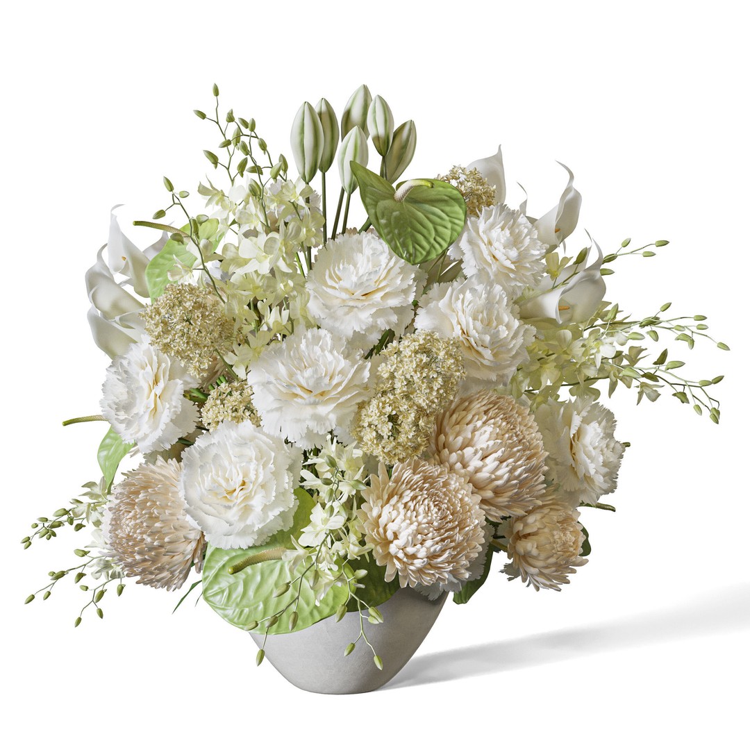 Flower Set 107 3D Model – Pure Botanical Charm, FBX & OBJ Formats - View 6