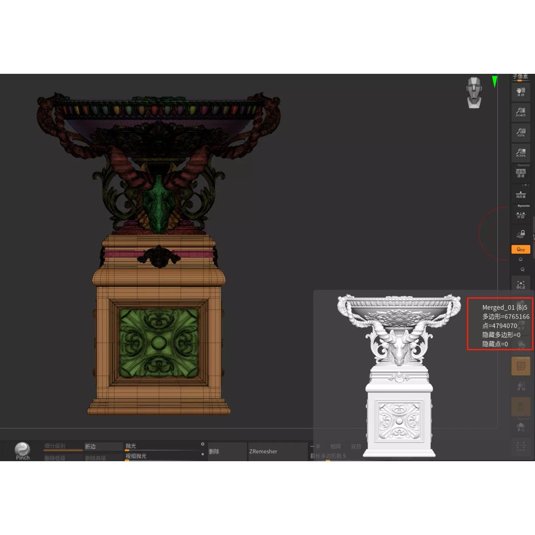 Classic Vase 3D Model – Baroque Style Decorative Planter, FBX